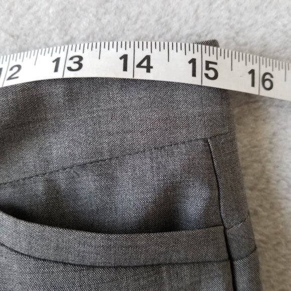 Theory Womens Gray Wide Leg Wool Blend Career Pleated Dress Pants Interview Sz 4 - Picture 7 of 12